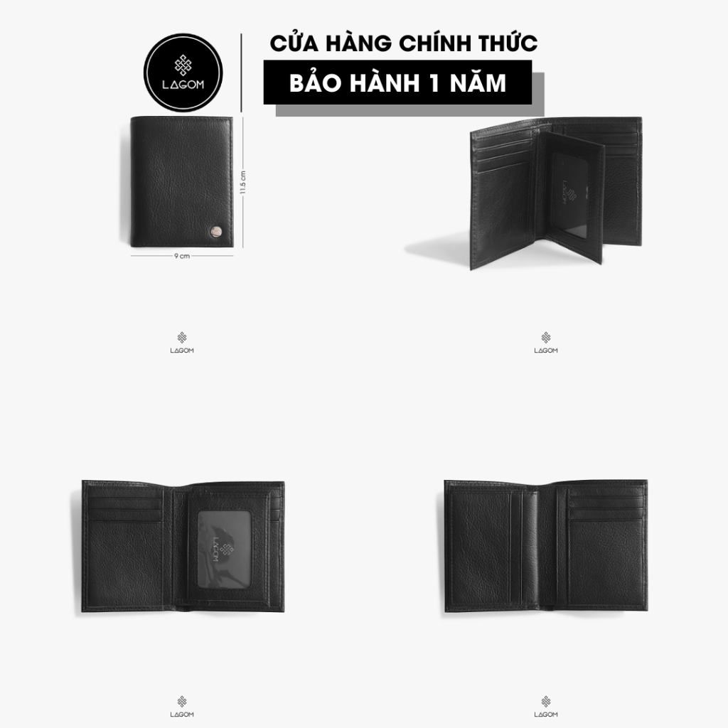 Mô tả Ví nam Da Thật LAGOM Flip Wallet Dáng đứng - có ngăn để ảnh, da thật mềm mại - 1