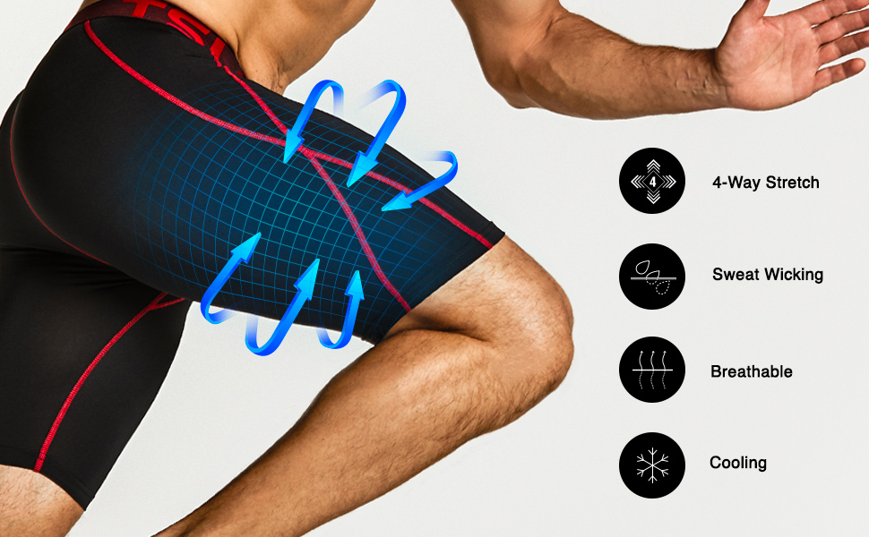 Mô tả Quần legging nam ngắn giữ nhiệt có túi form ôm thun đùi bó combat tập gym đá bóng rổ TSLA DEL1002 - 2