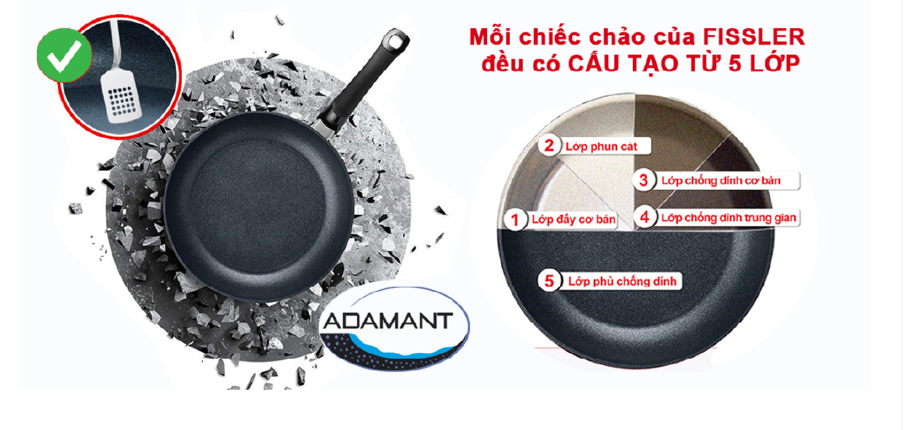 Mô tả Chảo chống dính cao cấp Đức đáy từ Fissler Adamant comfort, chính hãng 100% SX tại Đức. - 3