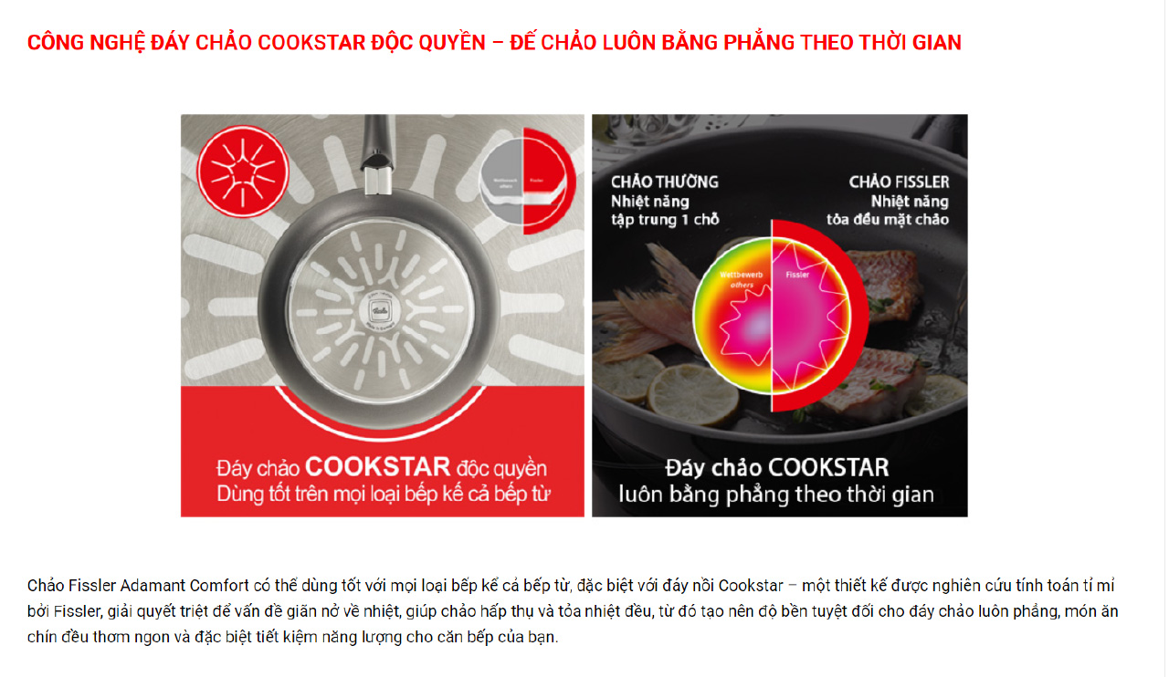 Mô tả Chảo chống dính cao cấp Đức đáy từ Fissler Adamant comfort, chính hãng 100% SX tại Đức. - 5