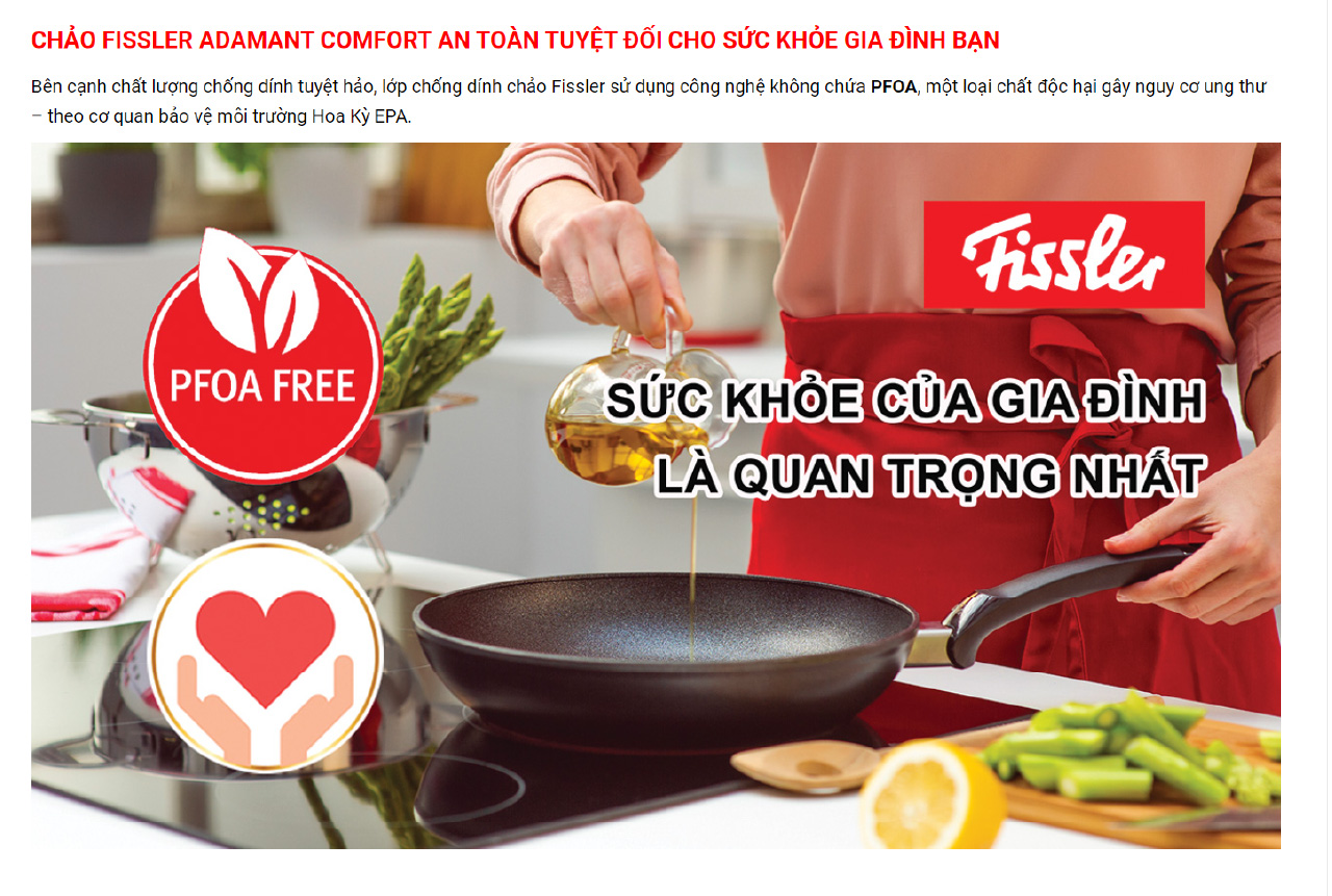 Mô tả Chảo chống dính cao cấp Đức đáy từ Fissler Adamant comfort, chính hãng 100% SX tại Đức. - 6