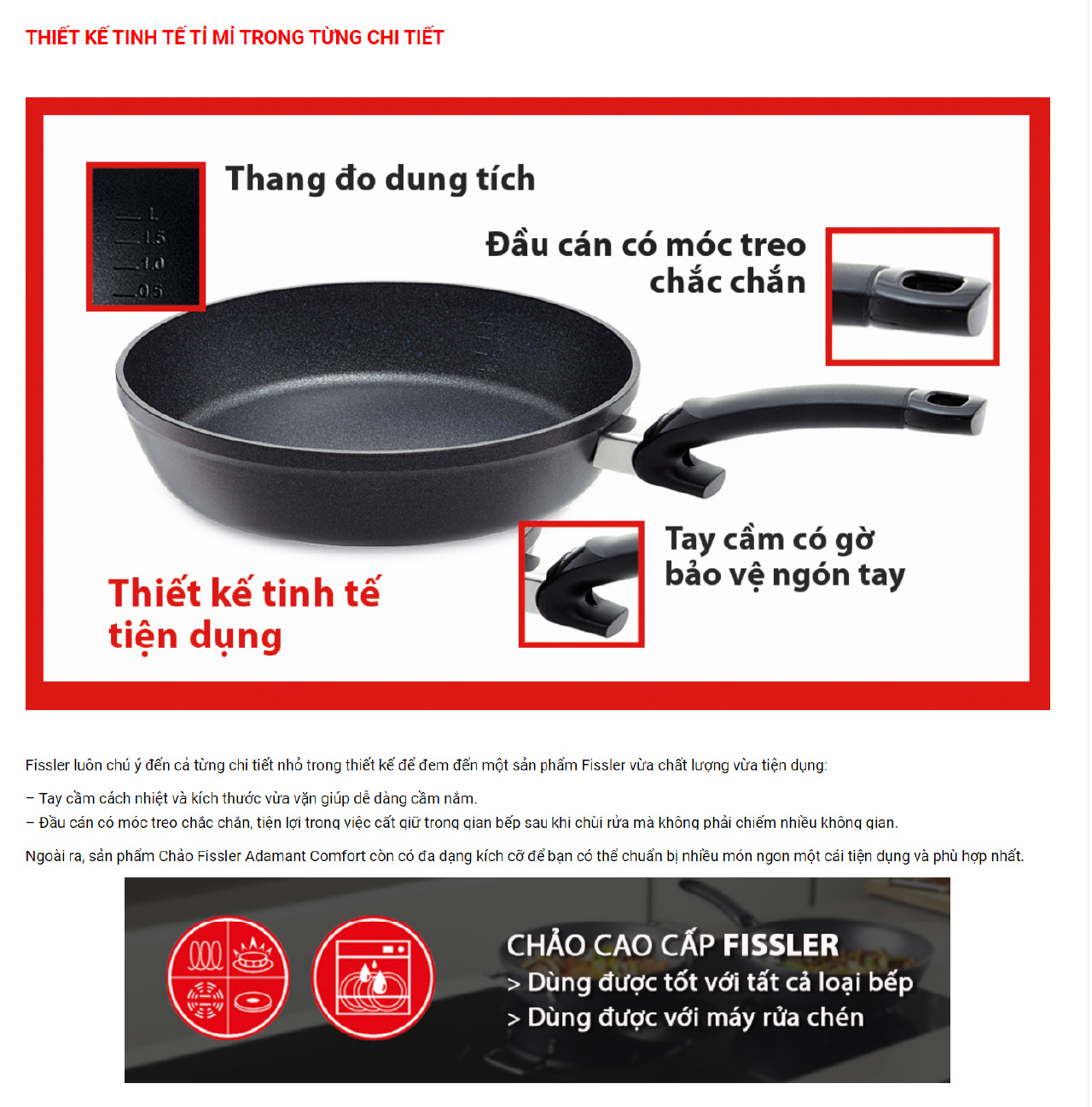 Mô tả Chảo chống dính cao cấp Đức đáy từ Fissler Adamant comfort, chính hãng 100% SX tại Đức. - 7