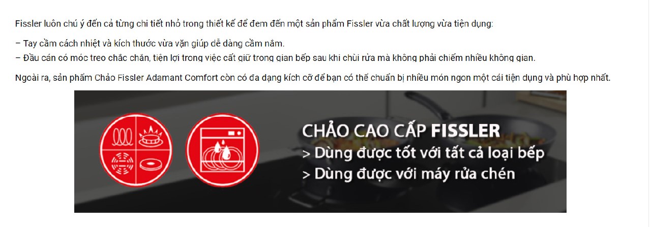 Mô tả Chảo chống dính cao cấp Đức đáy từ Fissler Adamant Classic - Sản xuất tại Đức - BH 24 tháng. - 8