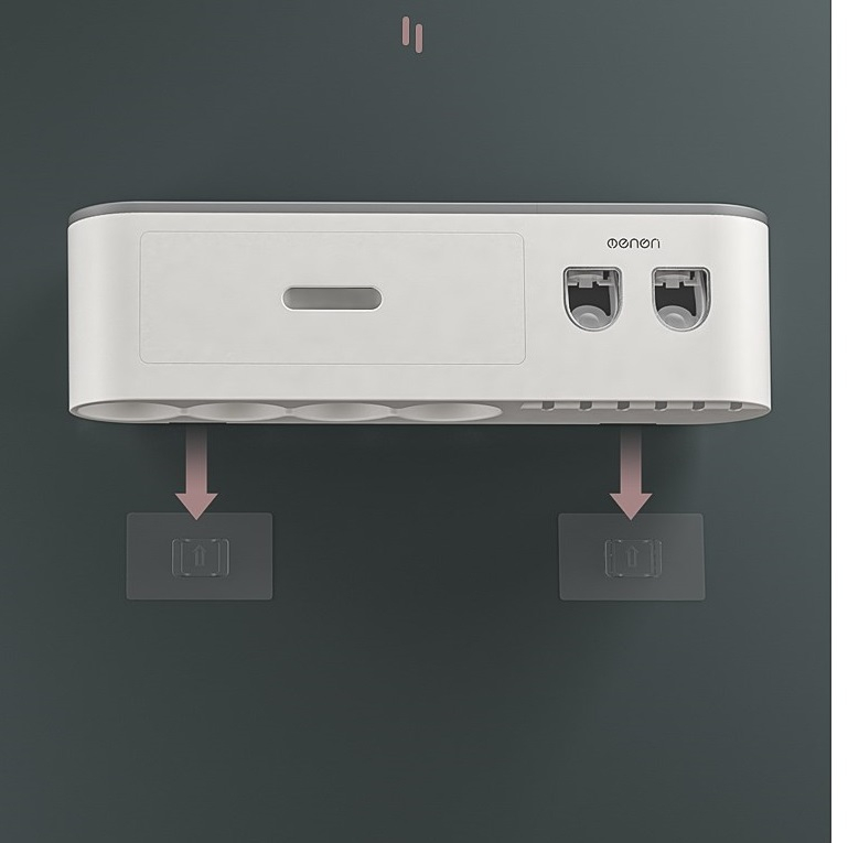 Mô tả Bộ 2 Nhả Kem Đánh Răng Tự Động OENON - Kệ Treo Bàn Chải Đánh Răng Dán Tường Kèm Cốc Và Miếng Dán - 6