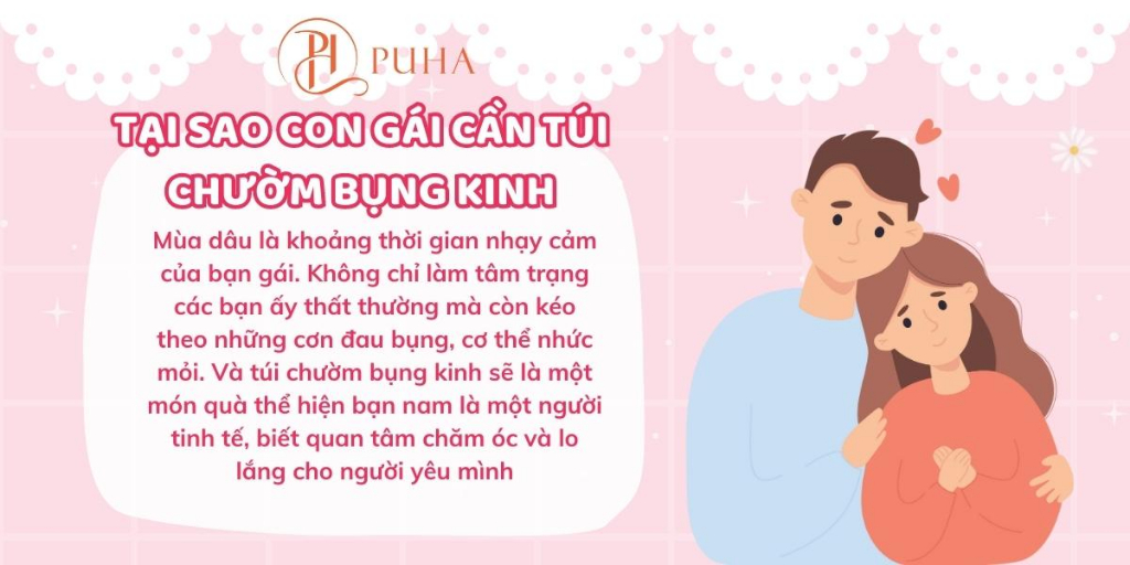 Mô tả Hộp quà tặng sinh nhật người yêu, combo túi chườm bụng kinh Puha 3 món ý nghĩa - 1