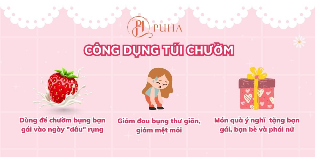 Mô tả Túi chườm nóng đau bụng kinh Puha 500ml công dụng sưởi ấm giữ nhiệt hiệu quả - 3