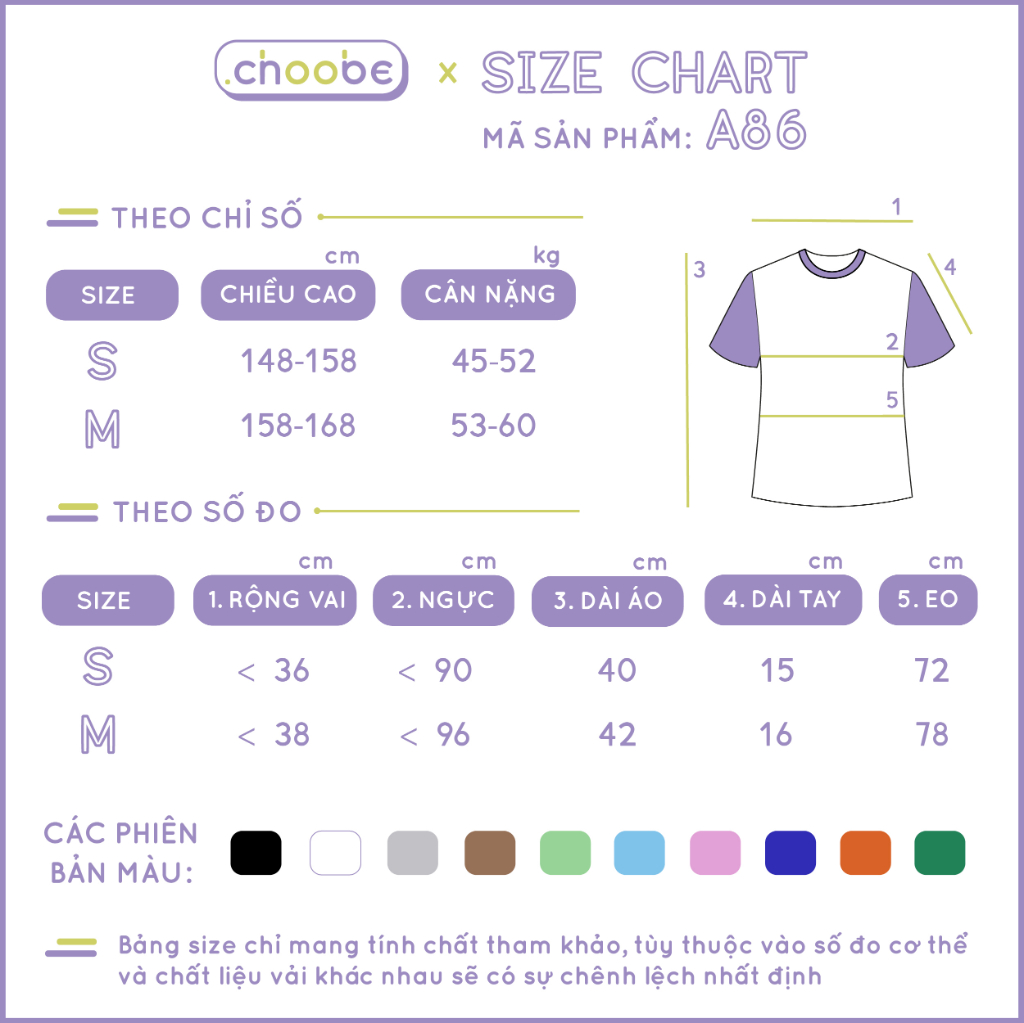 Mô tả Áo phông baby tee nữ Choobe croptop cộc tay cổ cao basic ôm body vải cotton co giãn tốt A86 - 2