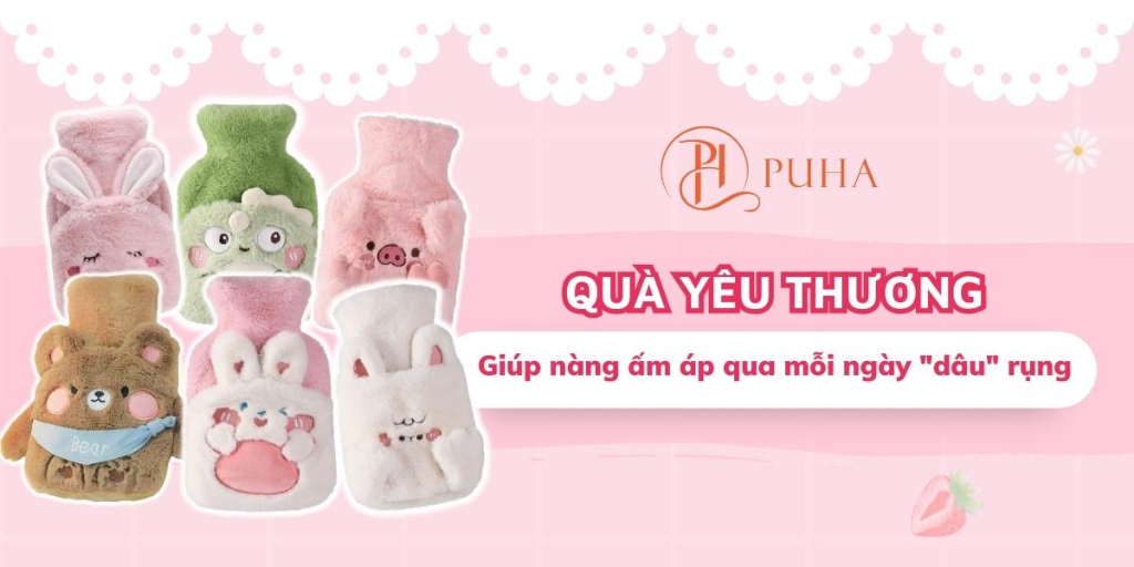 Mô tả Túi chườm nóng đau bụng kinh Puha 500ml công dụng sưởi ấm giữ nhiệt hiệu quả - 5