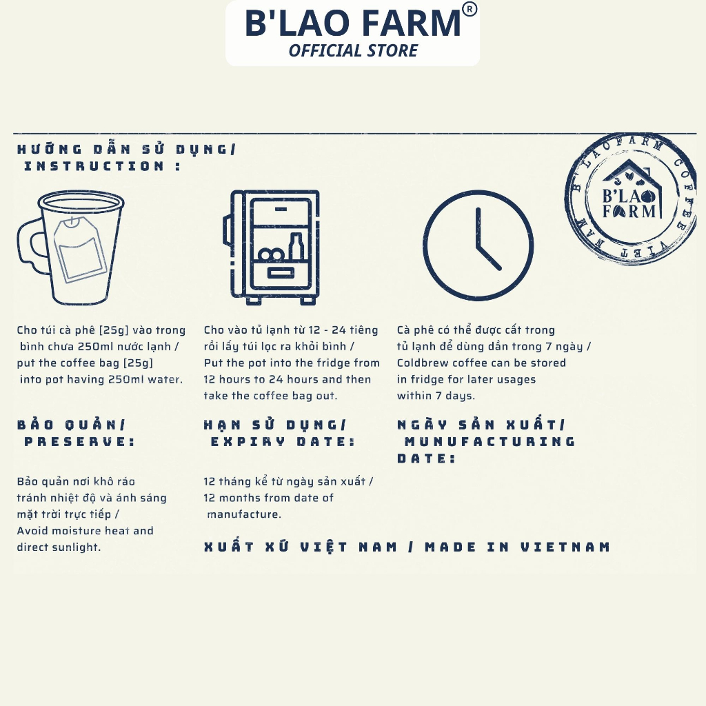 Mô tả Cà phê COLD BREW túi lọc B'Lao Farm cà phê  Arabica nguyên chất - cafe túi lọc ủ lạnh, chua thanh, đắng nhẹ, thơm ngọt - 3