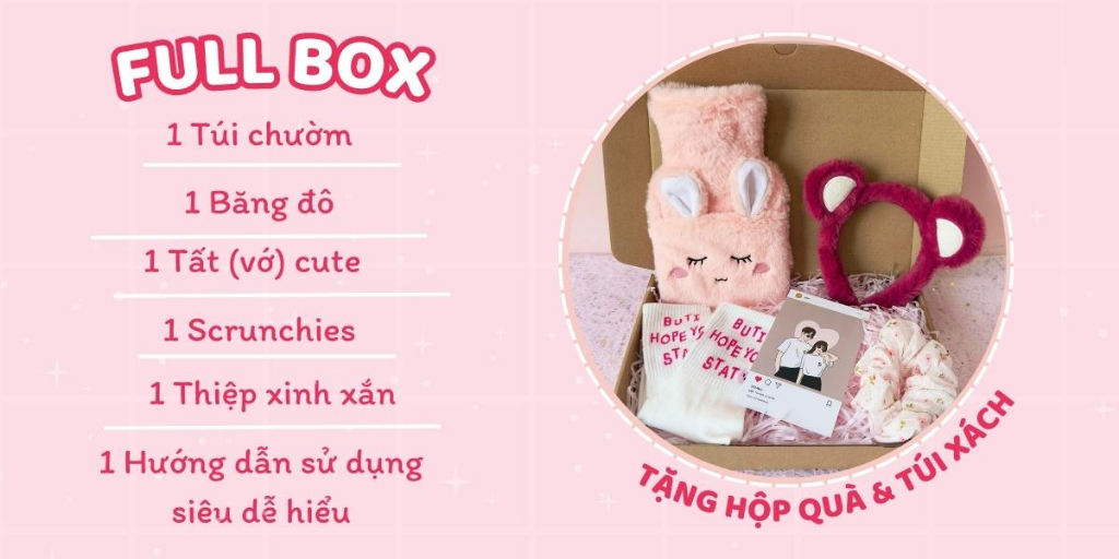 Mô tả Combo quà tặng sinh nhật bạn gái có túi sưởi ấm PUHA 500ml, chườm bụng kinh giảm đau hiệu quả - 4