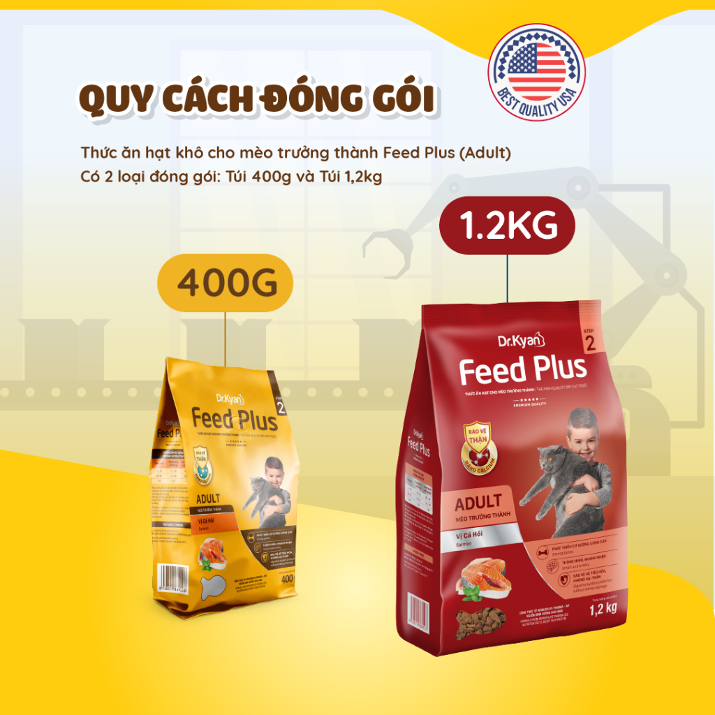 Mô tả Dr.Kyan - Thức ăn hạt cho mèo lớn Feed Plus - Adutl 1,2 Kg - Vị cá hồi - DrKyan - 7