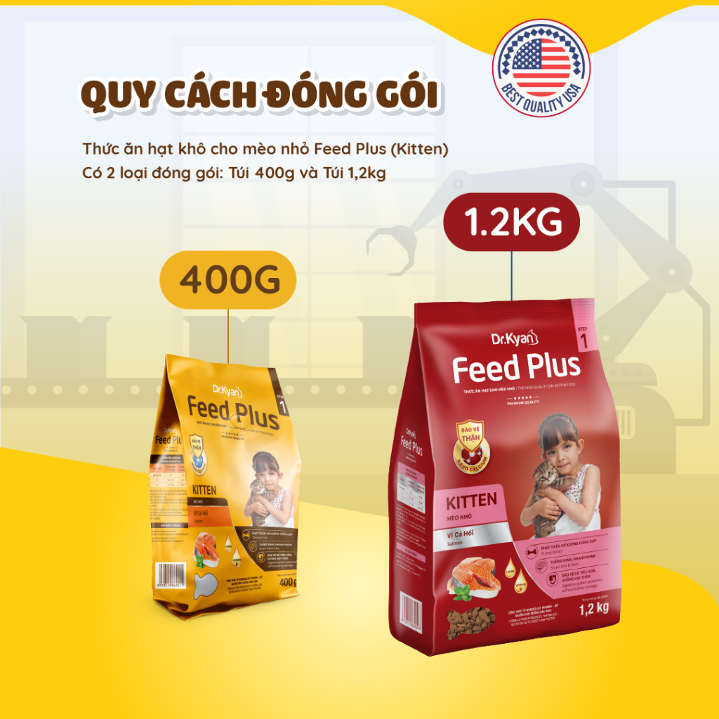 Mô tả Dr.Kyan - Thức ăn hạt cho mèo nhỏ Feed Plus - Kitten 400g - Vị cá hồi - DrKyan - 7