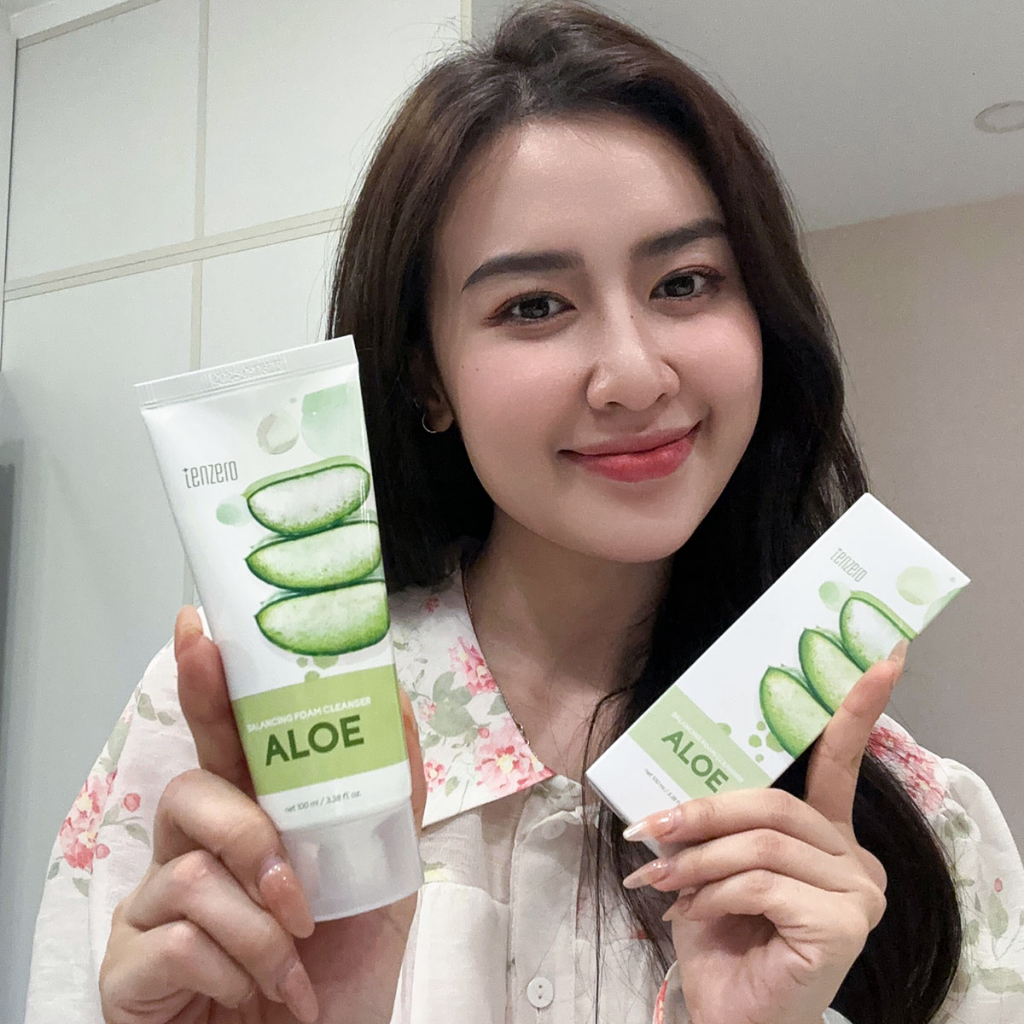 Mô tả Sữa rửa mặt Nha Đam Tạo Bọt Mềm Mịn Làm Sạch Sâu, Dưỡng ẩm, Ngừa Mụn Tenzero Balancing Foam Cleanser Aloe 100ml - 1