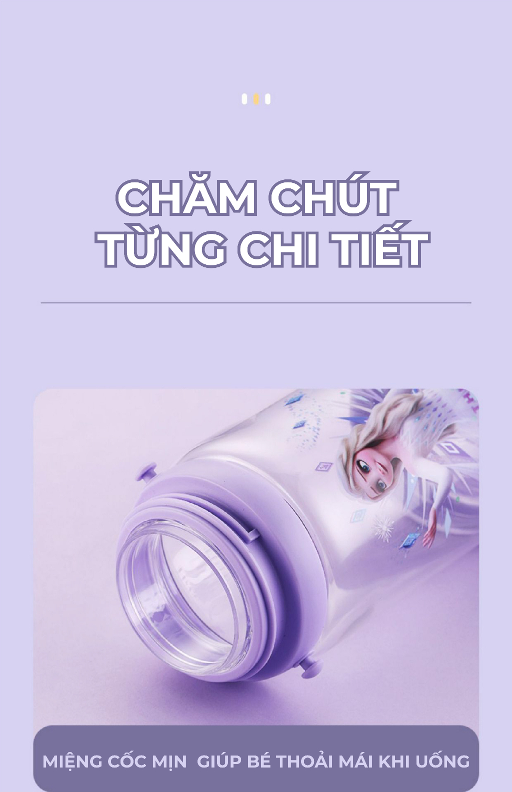 Mô tả Bình uống nước cho bé 1989KIDS chất liệu tritan an toàn cho bé,Bình nước siêu nhân elsa cho trẻ em 2 nắp tiện lợi - 8