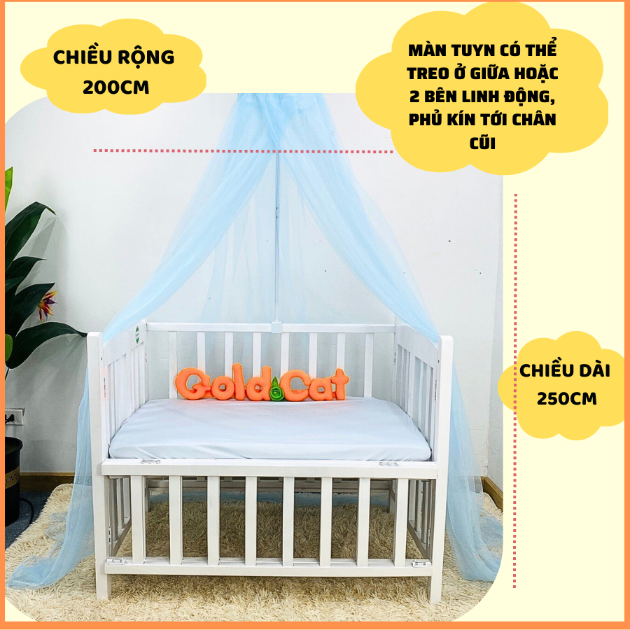 Mô tả Màn Cũi Cho Bé GOLDCAT Và Cây Treo Màn Chất Liệu Vải Mắt Lưới Cao Cấp, Khung Treo Tăng Chỉnh Độ Cao Thông Minh - 3