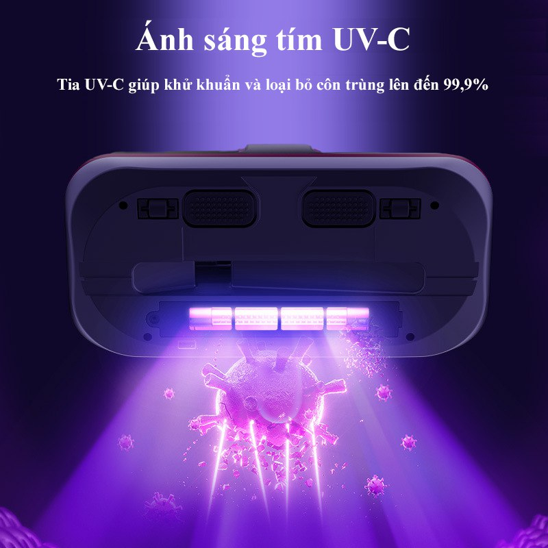 Mô tả Máy hút bụi giường nệm đệm cầm tay đèn UV diệt khuẩn REKKY không dây cao cấp, lực hút mạnh [HÀNG CHÍNH HÃNG] - 6