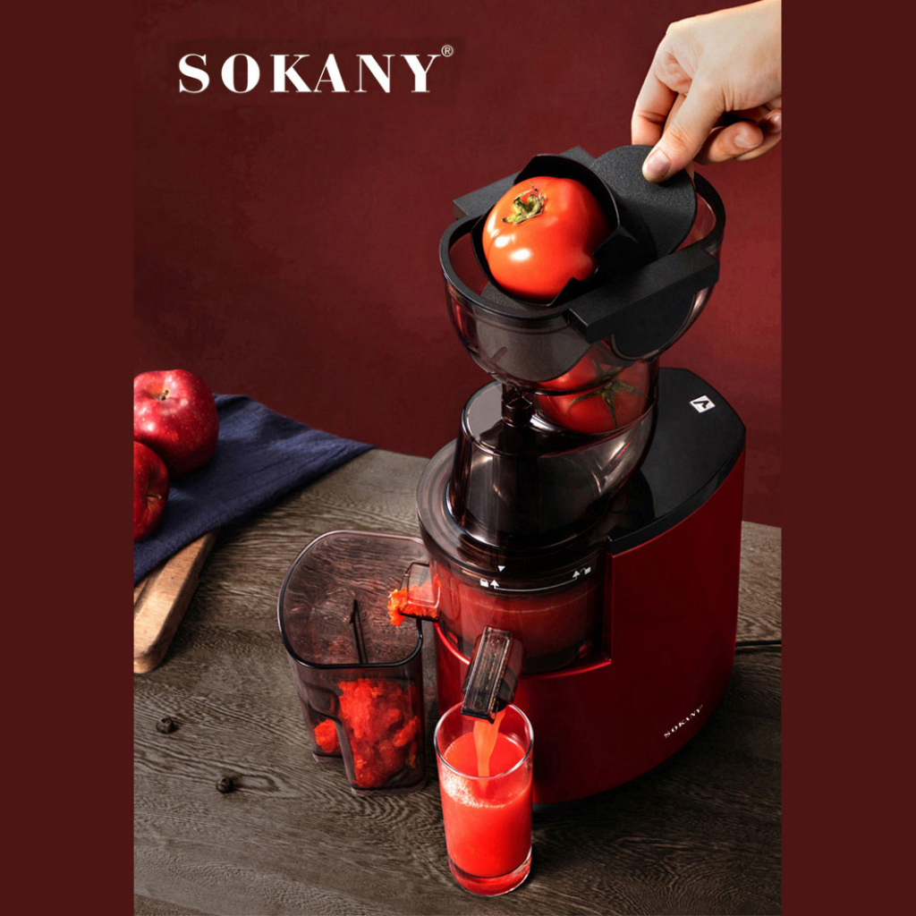 Máy ép chậm trái cây SOKANY công suất 300W giúp kiệt nước, lọc hết