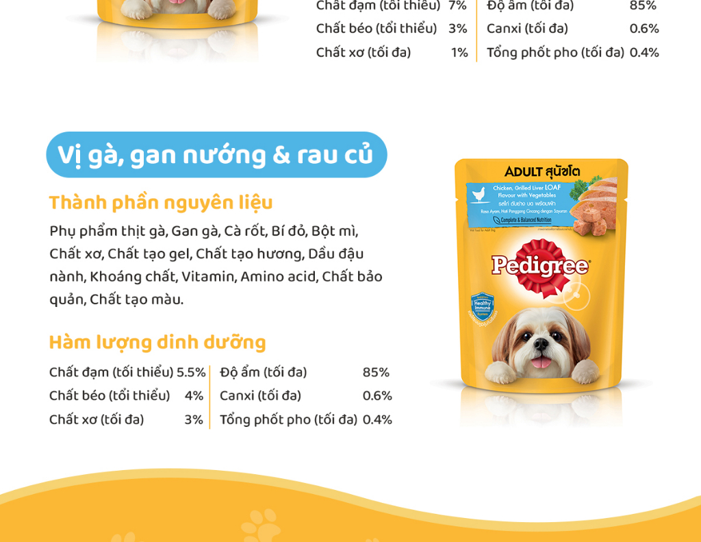 Mô tả Bộ 12 Túi Thức Ăn Dạng Sốt Cho Chó Lớn PEDIGREE Mix 2 Vị 80G - 6