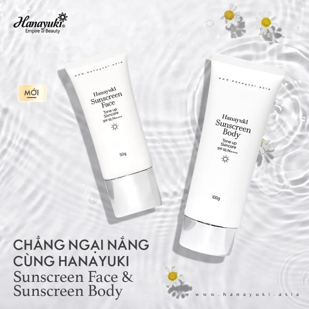 Mô tả Kem Chống Nắng Hanayuki Sunscreen Face Nâng Tông Dưỡng Trắng SPF 50+/PA++++, Chống Nắng Hanayuki Chính Hãng 50g - 3
