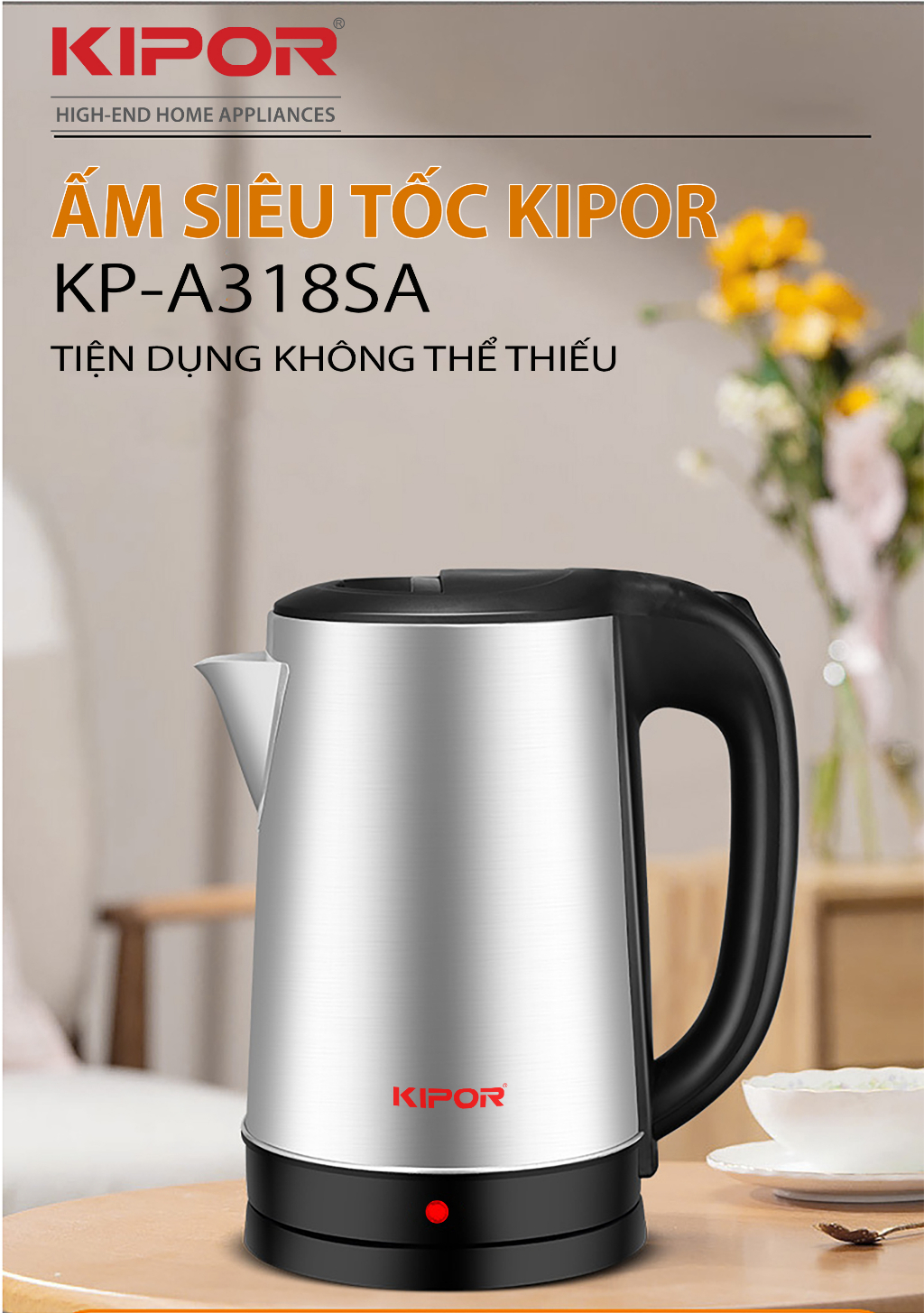 Ấm siêu tốc KIPOR KP-A318SA