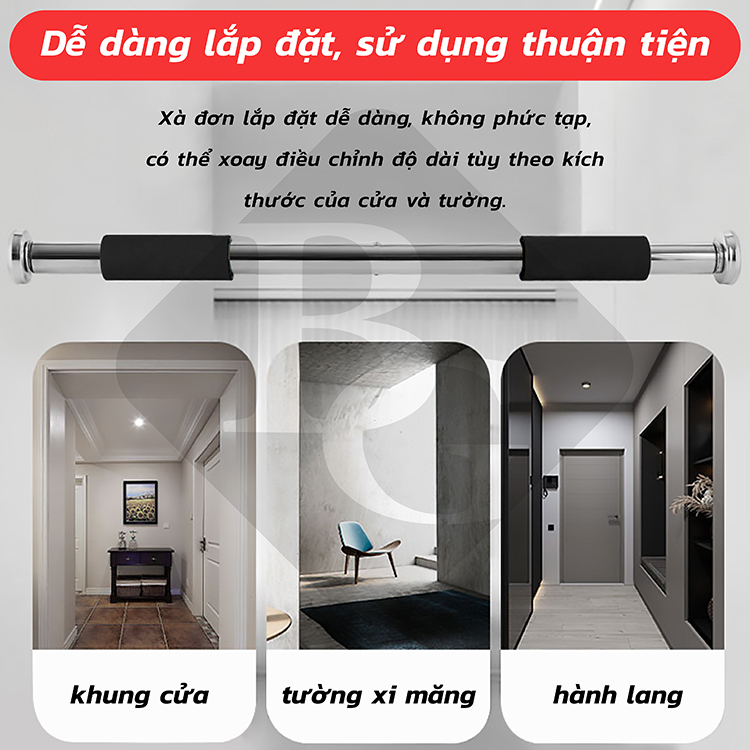 Mô tả BG-Xà đơn treo tường gắn cửa độ dài tùy chỉnh cao cấp tập thể dục tại nhà - 8