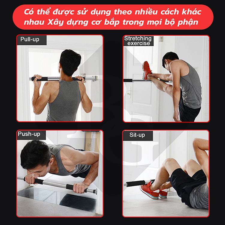 Mô tả BG-Xà đơn treo tường gắn cửa độ dài tùy chỉnh cao cấp tập thể dục tại nhà - 10
