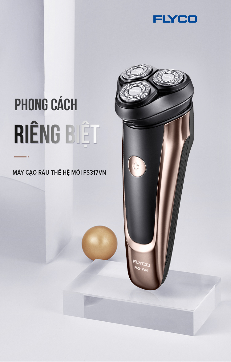 Mô tả Combo Máy Cạo Râu Flyco 3 Lưỡi Kép Kháng Nước FS317VN & Máy Tỉa Lông Mũi WL2604 - Hàng Chính Hãng - 1