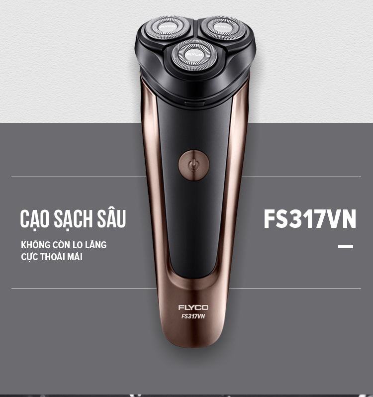 Mô tả Combo Máy Cạo Râu Flyco 3 Lưỡi Kép Kháng Nước FS317VN & Máy Tỉa Lông Mũi WL2604 - Hàng Chính Hãng - 3