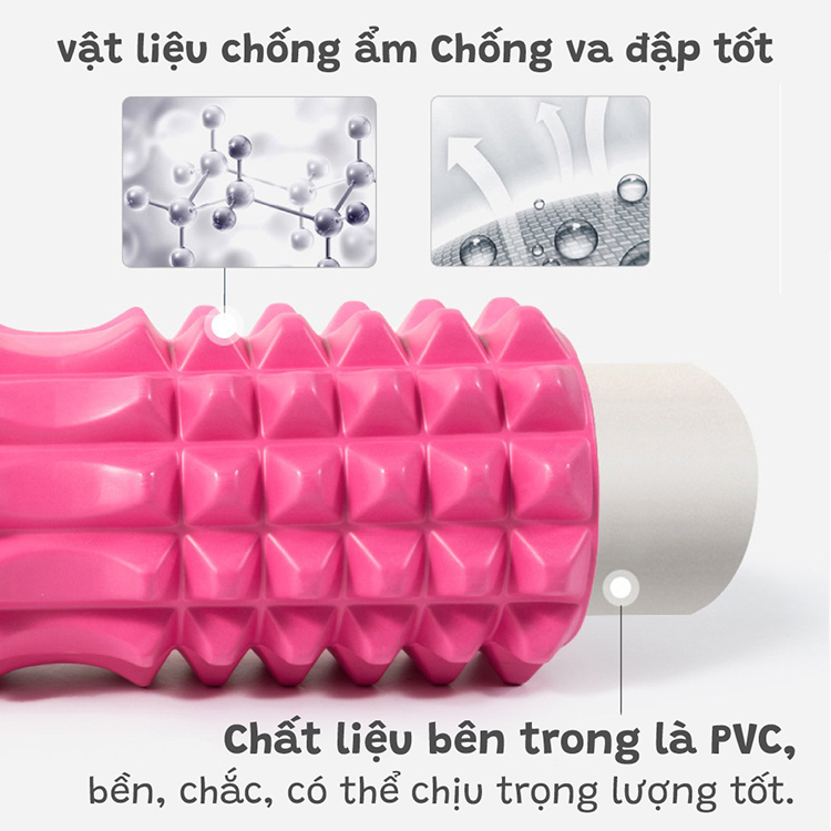 Mô tả {ALL COLOR 33X13cm}-BG-Con Lăn Foam Roller Massage, Dãn Cơ Tập Gym,Yoga - 4