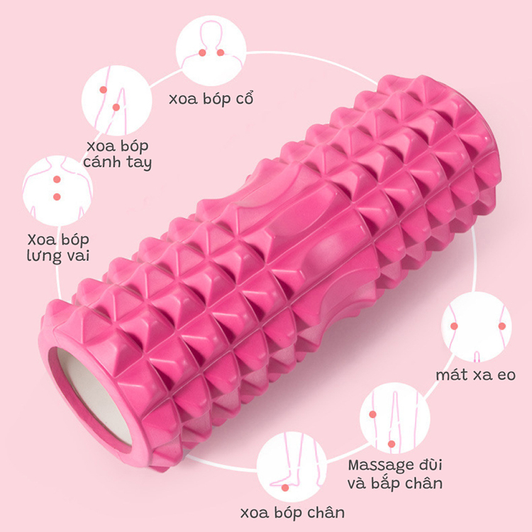 Mô tả {ALL COLOR 33X13cm}-BG-Con Lăn Foam Roller Massage, Dãn Cơ Tập Gym,Yoga - 6