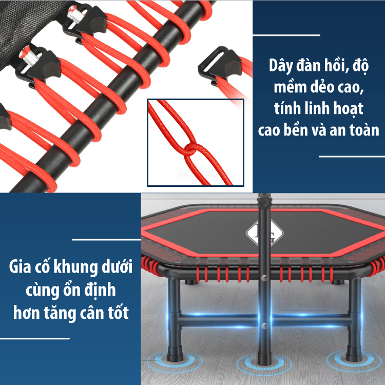 Mô tả BG Sàn nhún lò xo Trampoline 50inch màu ngẫu nhiên cao cấp Thái Lan dành cho mọi lứa tuổi - 2