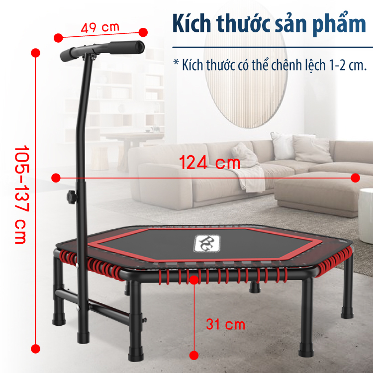 Mô tả BG Sàn nhún lò xo Trampoline 50inch màu ngẫu nhiên cao cấp Thái Lan dành cho mọi lứa tuổi - 3