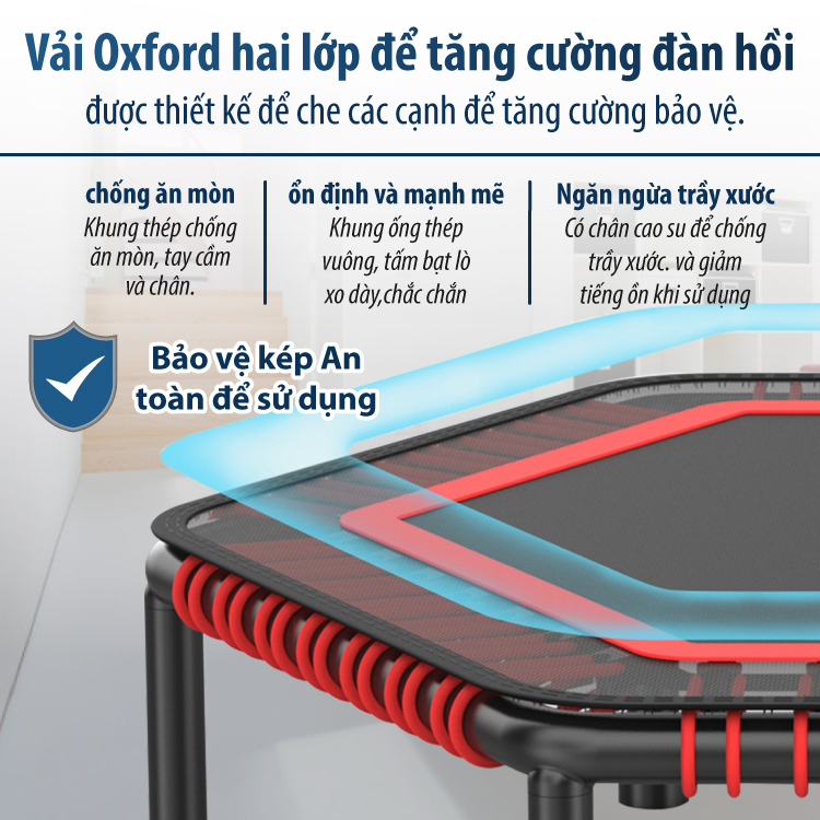 Mô tả BG Sàn nhún lò xo Trampoline 50inch màu ngẫu nhiên cao cấp Thái Lan dành cho mọi lứa tuổi - 4
