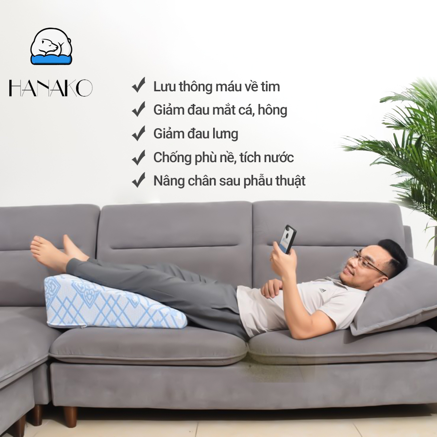 Mô tả Gối kê chân chống giãn tĩnh mạch chuyên dụng HANAKO chiều cao 22CM dành cho người < 1m50cm - 6
