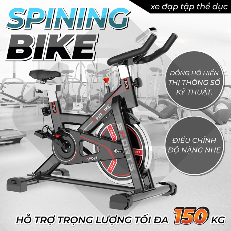 Mô tả BG S500 Xe đạp tập thể dục thể thao tại nhà cao cấp BLACK cảm biến kèm đồng hồ đo nhịp tim - 2