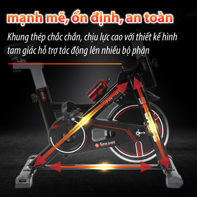 Mô tả BG S500 Xe đạp tập thể dục thể thao tại nhà cao cấp BLACK cảm biến kèm đồng hồ đo nhịp tim - 3