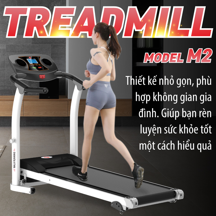 Mô tả Mall-BG Máy chạy bộ điện gấp gọn tiện lợi  tiện ích với không gian nhỏ mẫu M2 Tốc độ tối đa 12km/h - 1