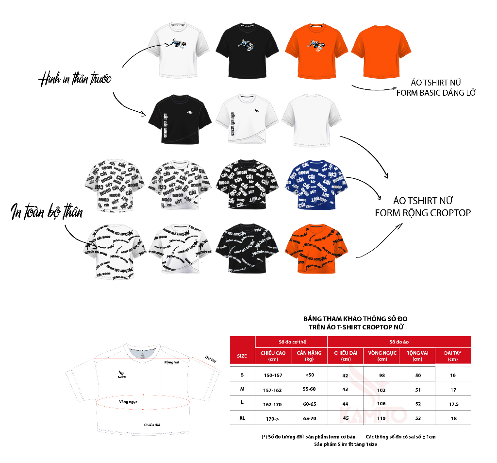Mô tả ÁO CROP-TOP bộ sưu tập Sút Cái Mood SCM22.6 100% chất liệu cotton dày dặn, mềm mại, thoáng mát và đứng form - 1