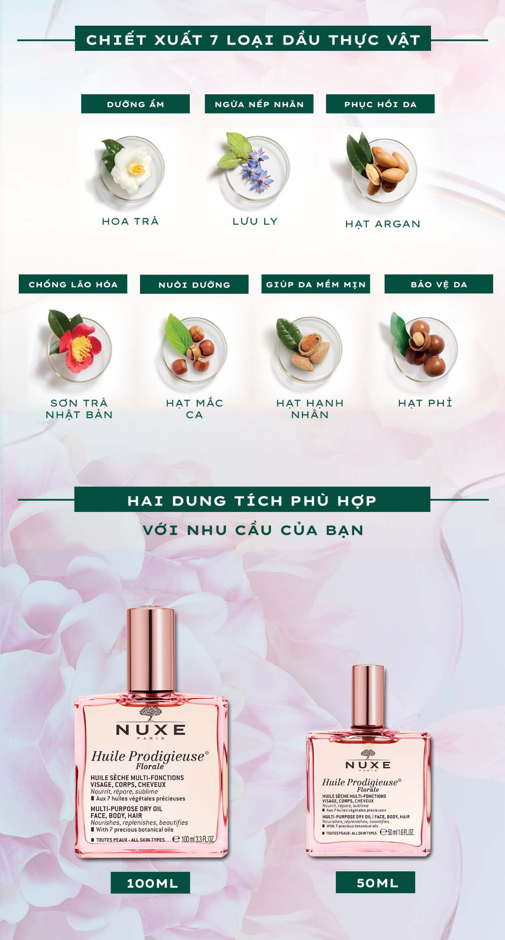 Mô tả Dầu dưỡng khô Nuxe Huile Prodigieuse Florale Multi-purpose Dry Oil 50ml - 3