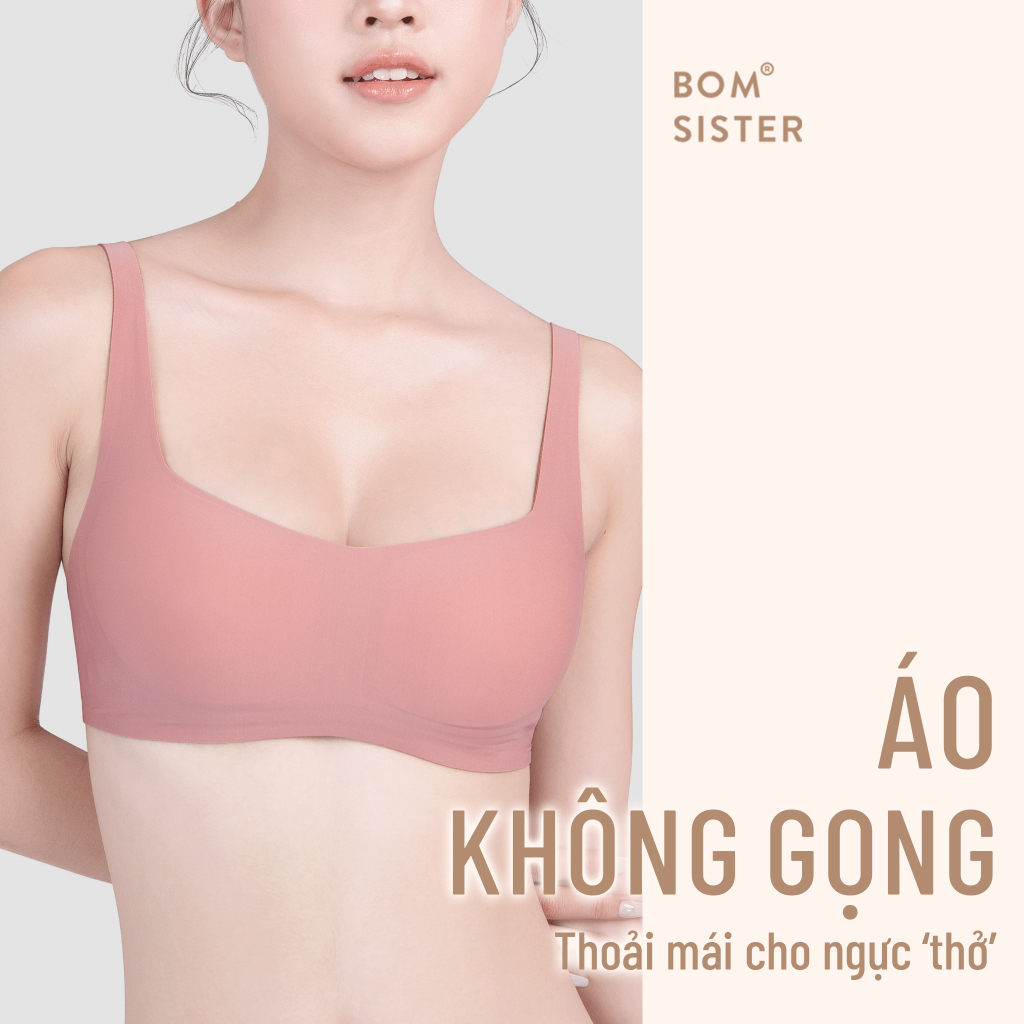 Mô tả Áo lót su mút mỏng, áo ngực nữ không gọng, dây liền không viền, mút tháo rời được BOM SISTER MU0310 - 2