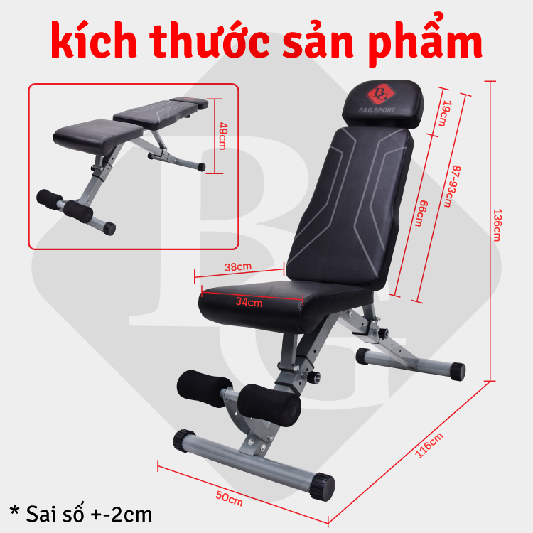 Mô tả BG - Ghế tập tạ DUMBBELL BENCH đa năng cao cấp điều chỉnh độ dốc theo tiêu chuẩn phòng Gym tại nhà - 11