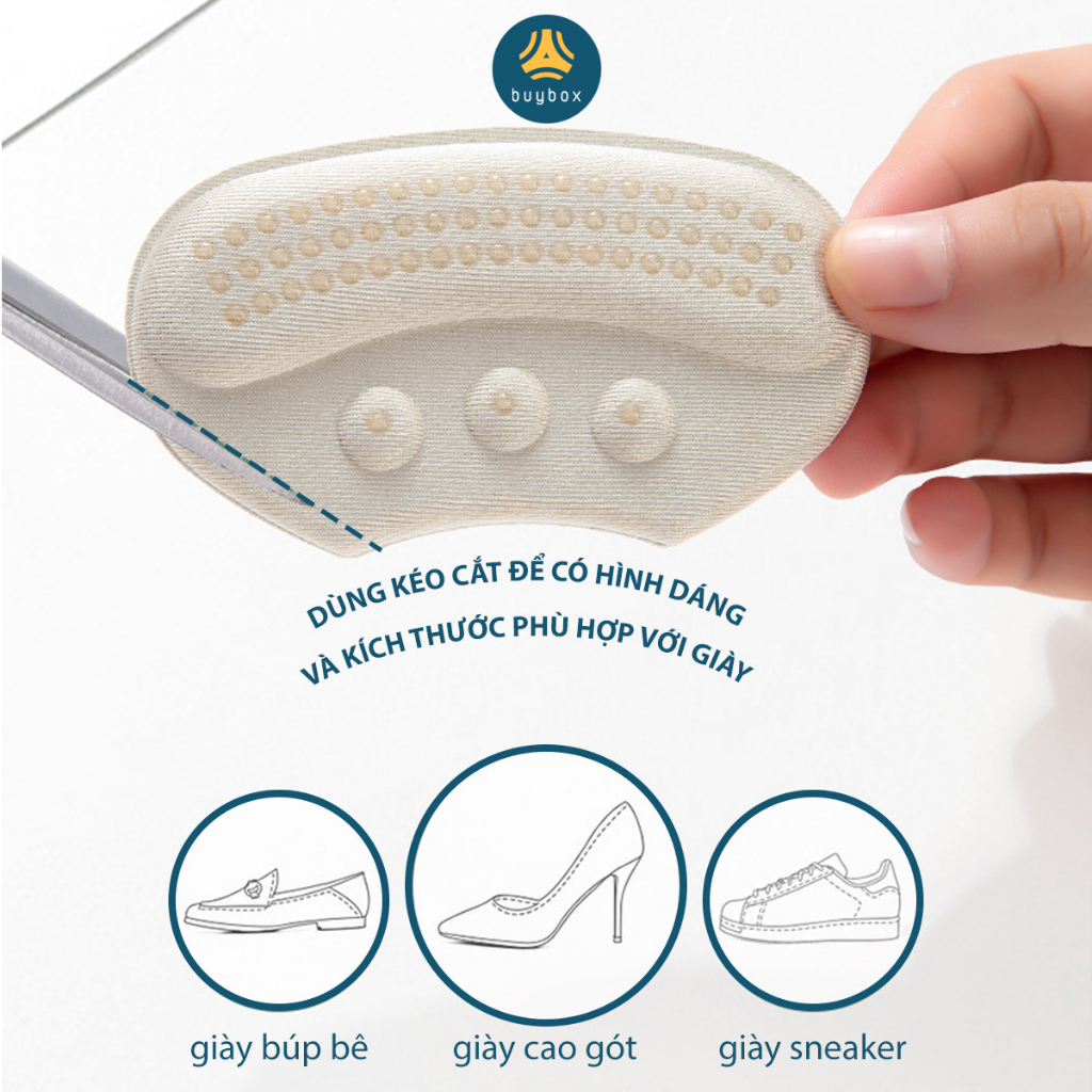 Mô tả Miếng lót giày mút EVA có silicone giảm size giày và chống đau gót sau - BuyBox - BBPK198 - 6