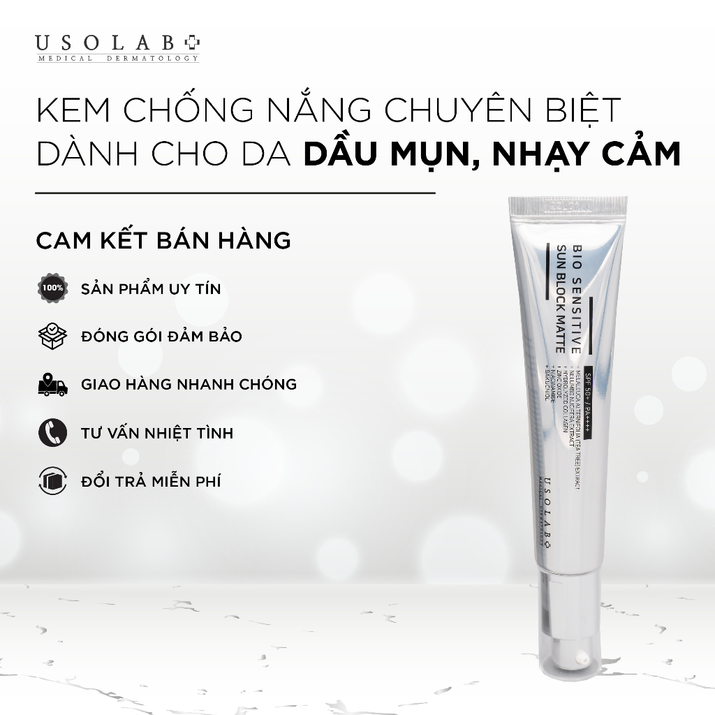 Kem chống nắng cho da dầu mụn USOLAB Sun Block Matte 50ml - Giúp kiềm ...