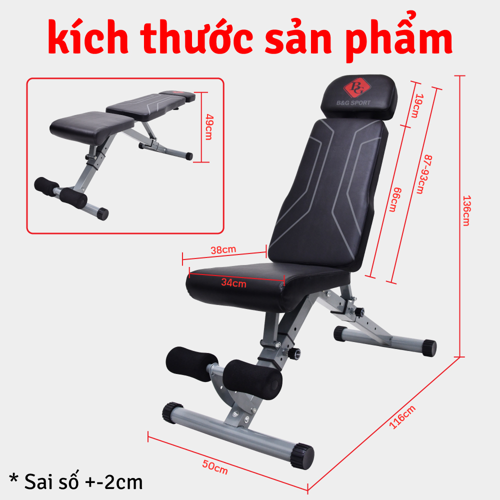 Mô tả BG Ghế tập bụng, tập tạ cao cấp Thái Lan Cao Câp - 8