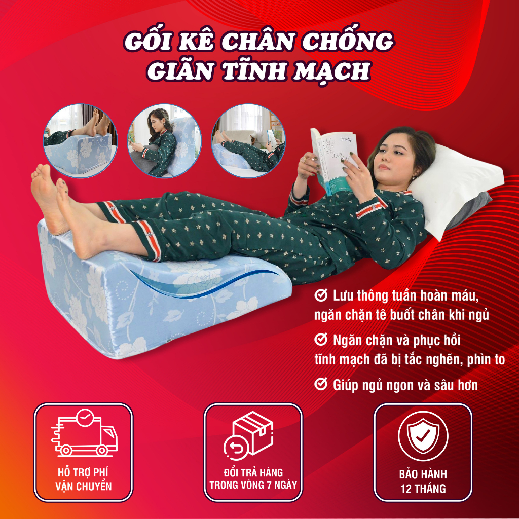 Mô tả TEM CHÍNH HÃNG Gối Kê Chân Chống Giãn Tĩnh Mạch Chuyên Dụng Yorokobi KT 25&28CM - Đánh Giá Thật, Lượt Mua Thật - 3