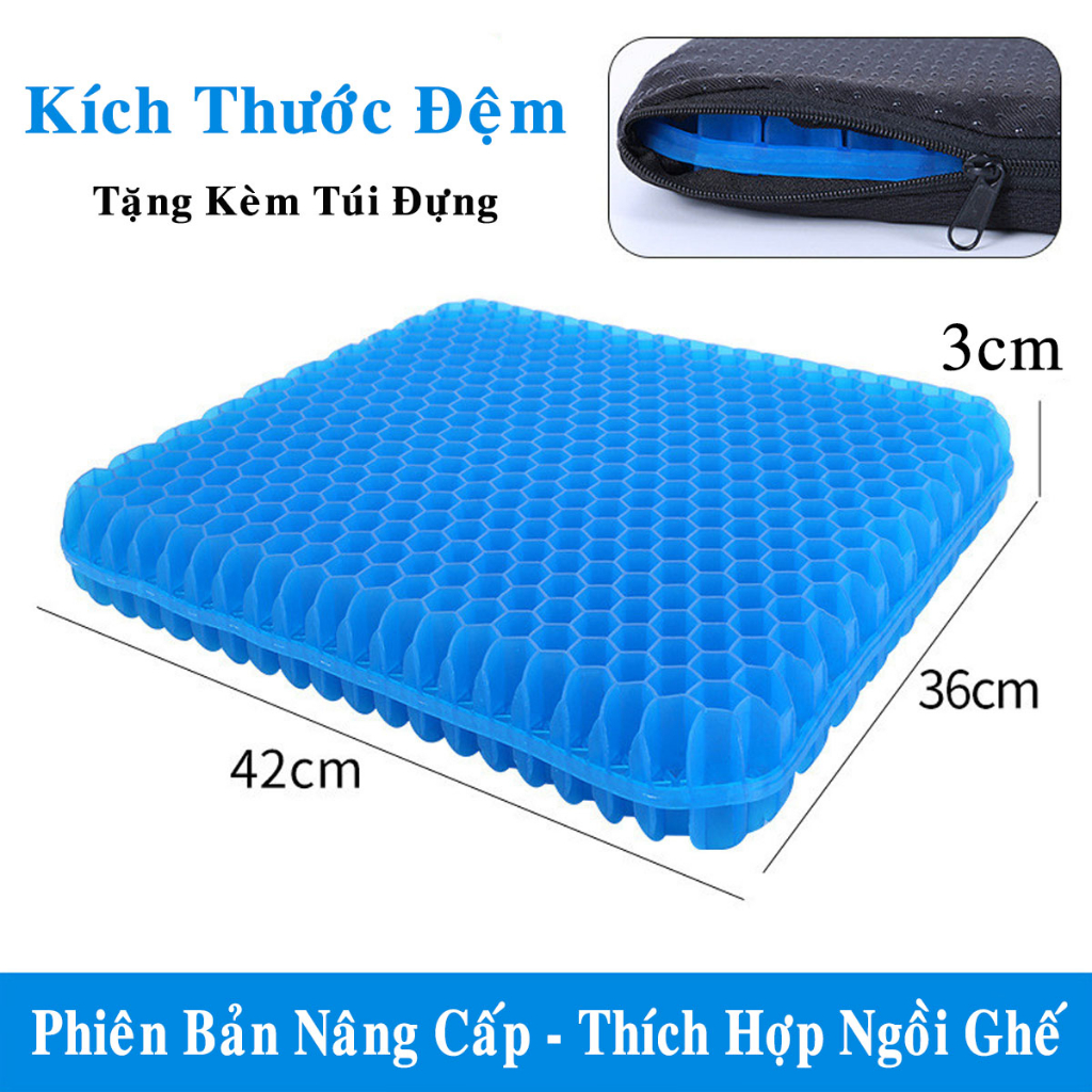 Mô tả Đệm Ngồi 3D Silicone 2 Lớp 1kg Tổ Ong Lót Ghế Thoáng Khí Chống Đau Mỏi Lưng Kèm Túi Đựng Bọc Ngoài Chính Hãng Amalife - 4