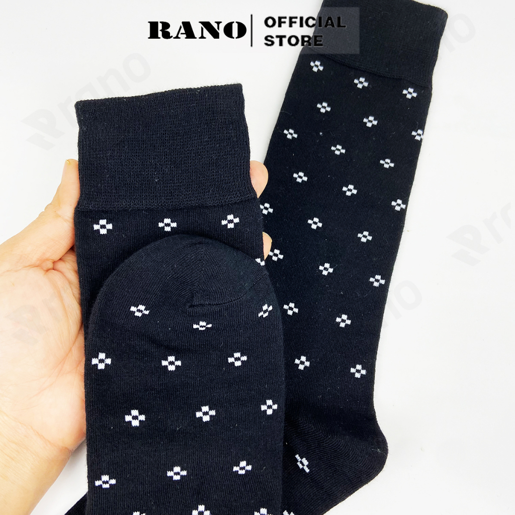 Mô tả Hộp 5 đôi tất nam công sở cổ cao dài 26cm vớ nam đi giày tây họa tiết RANO sợi cotton cao cấp cao cấp mềm mại thoáng mát - 4