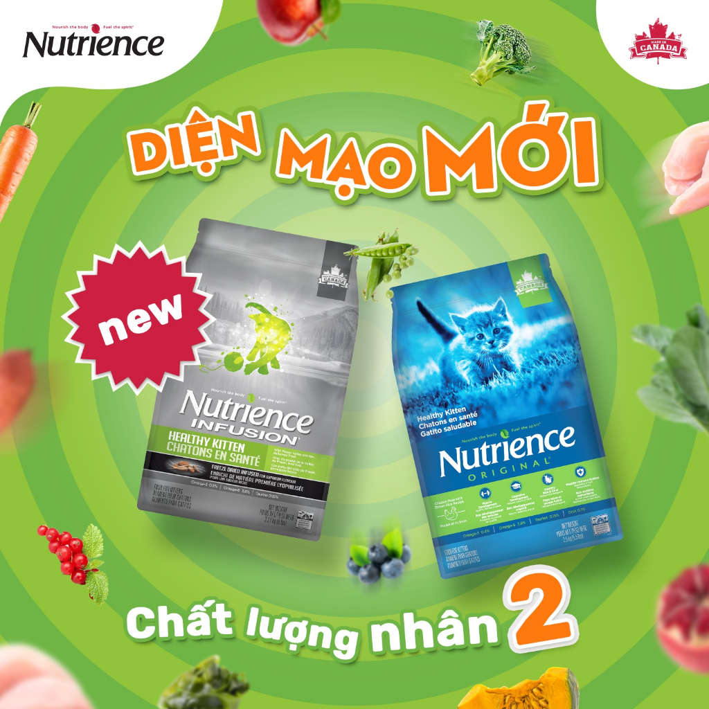 Mô tả Thức Ăn Cho Mèo Con Nutrience Infusion Healthy Kitten - thịt gà, dầu cá hồi và rau củ quả 2.27kg - 2