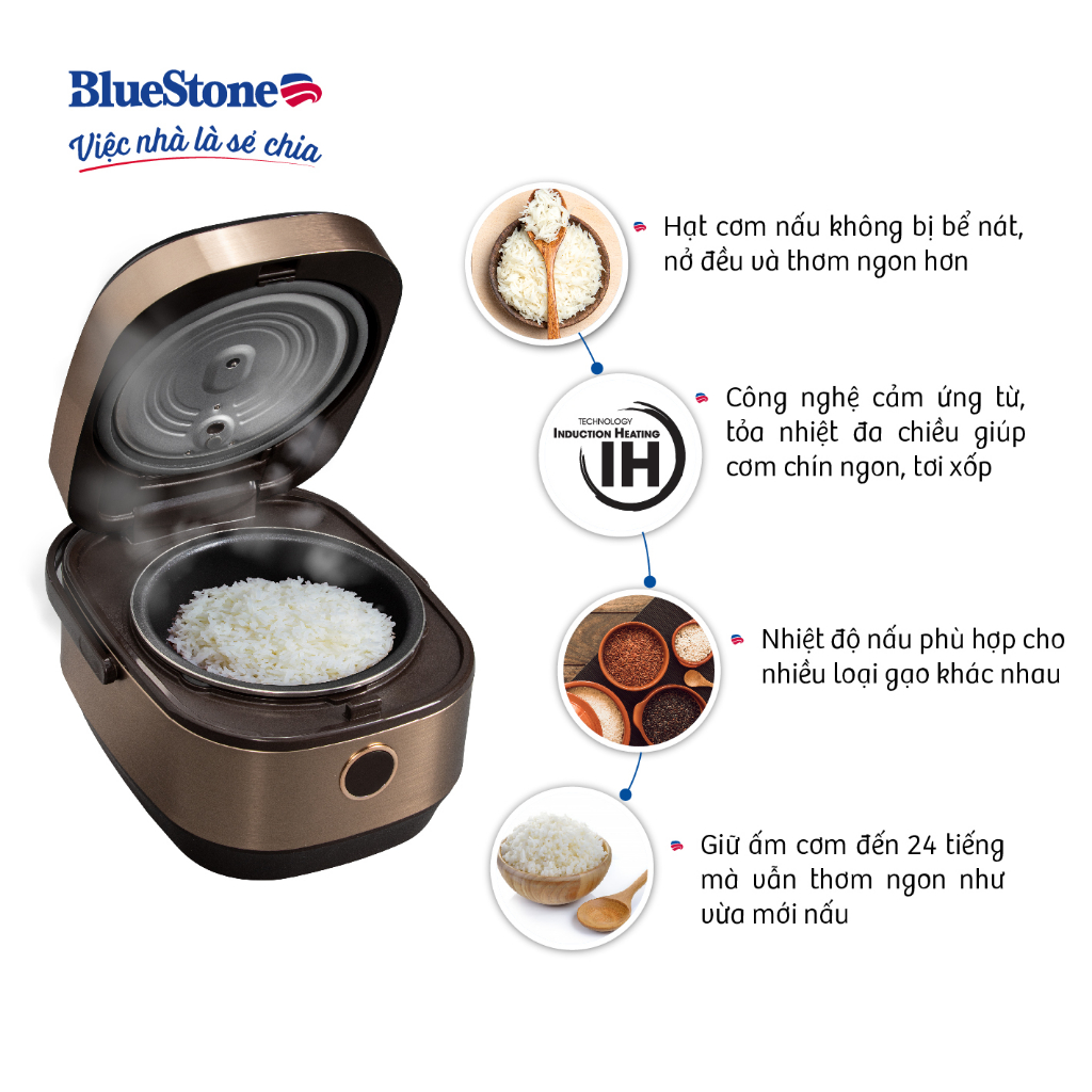 Mô tả Nồi Cơm Điện Tử Cao Tần BlueStone RCB-5988 - 1.5 Lít - 1200W - 2