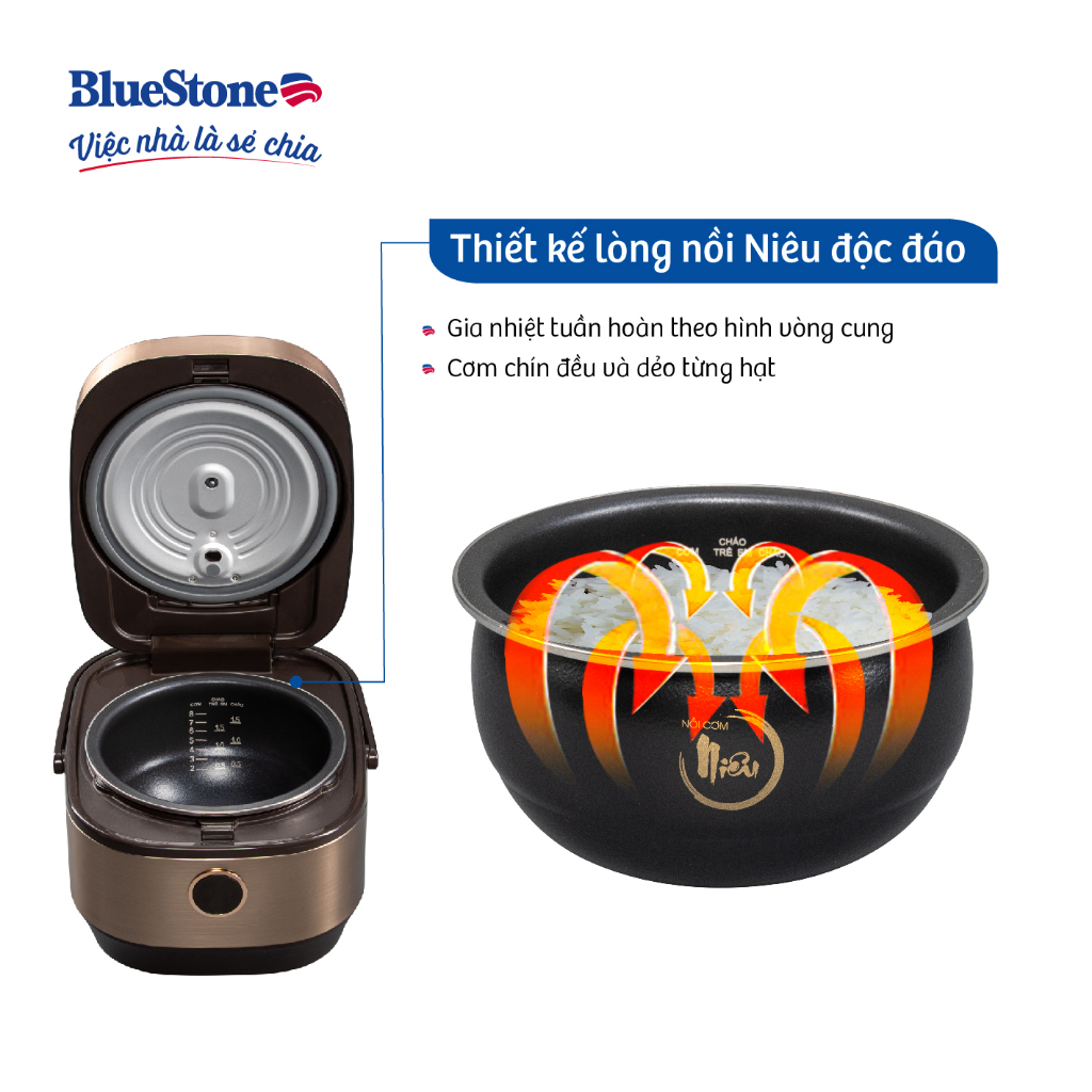Mô tả Nồi Cơm Điện Tử Cao Tần BlueStone RCB-5988 - 1.5 Lít - 1200W - 5